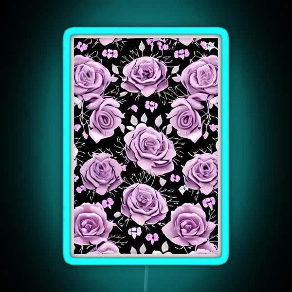 Rose Pattern RGB Neon Sign