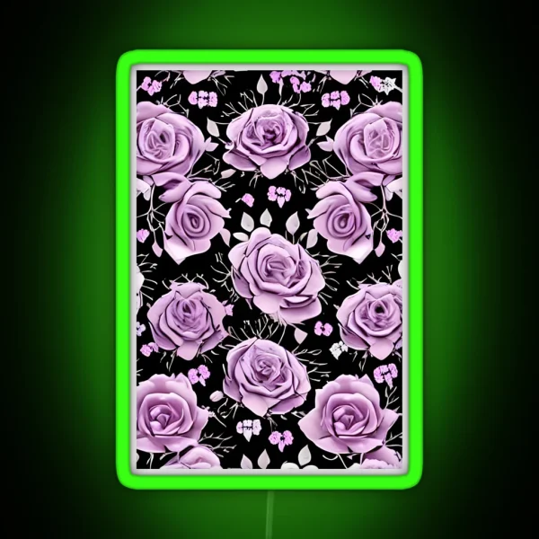 Rose Pattern RGB Neon Sign
