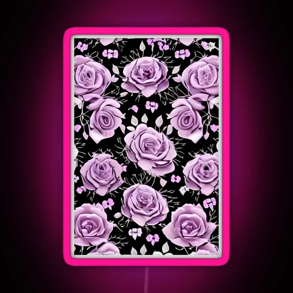 Rose Pattern RGB Neon Sign