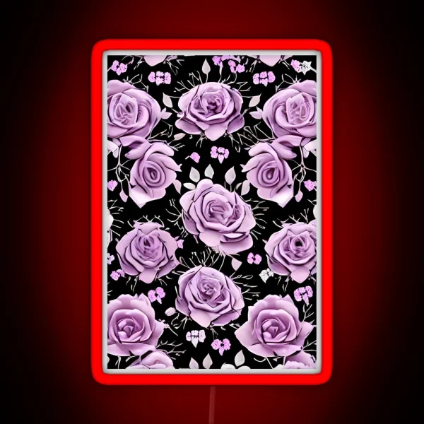 Rose Pattern RGB Neon Sign