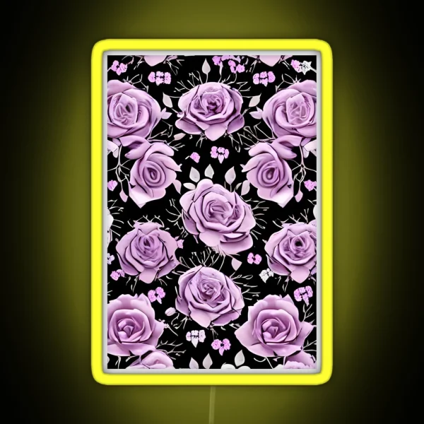 Rose Pattern RGB Neon Sign