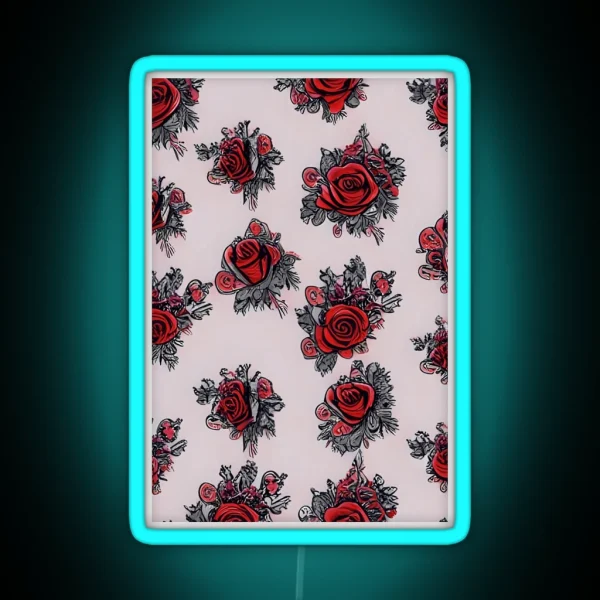 Rose Pattern RGB Neon Sign