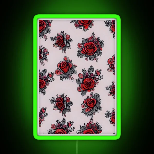 Rose Pattern RGB Neon Sign