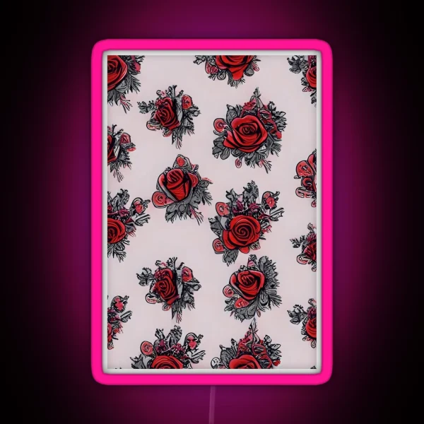 Rose Pattern RGB Neon Sign