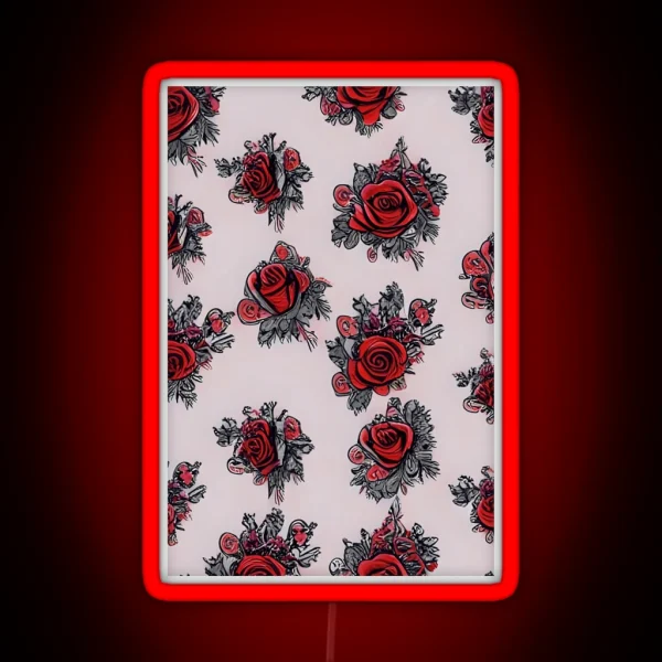 Rose Pattern RGB Neon Sign