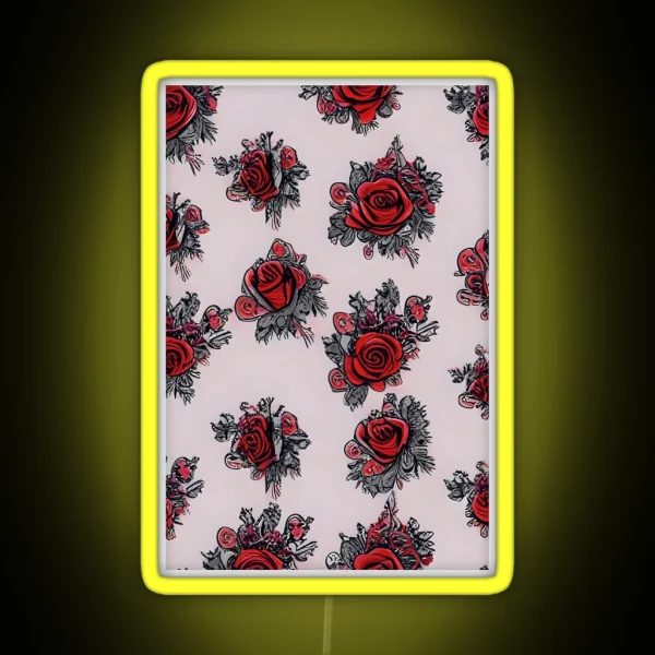 Rose Pattern RGB Neon Sign
