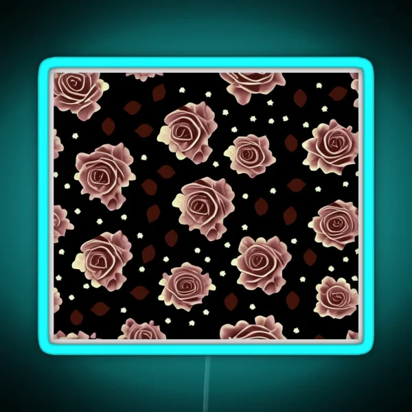 Rose Pattern RGB Neon Sign