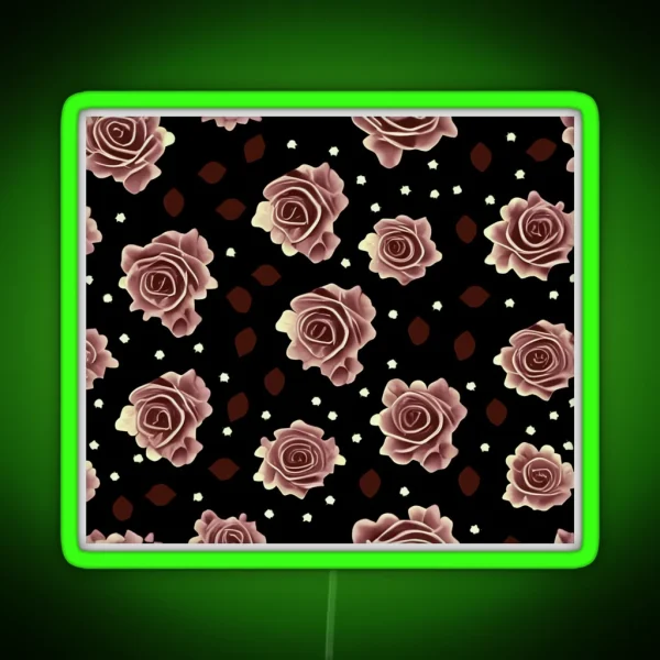 Rose Pattern RGB Neon Sign