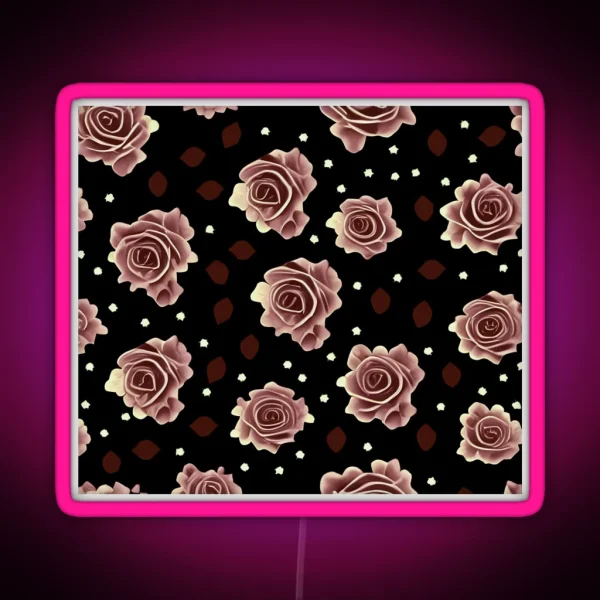Rose Pattern RGB Neon Sign