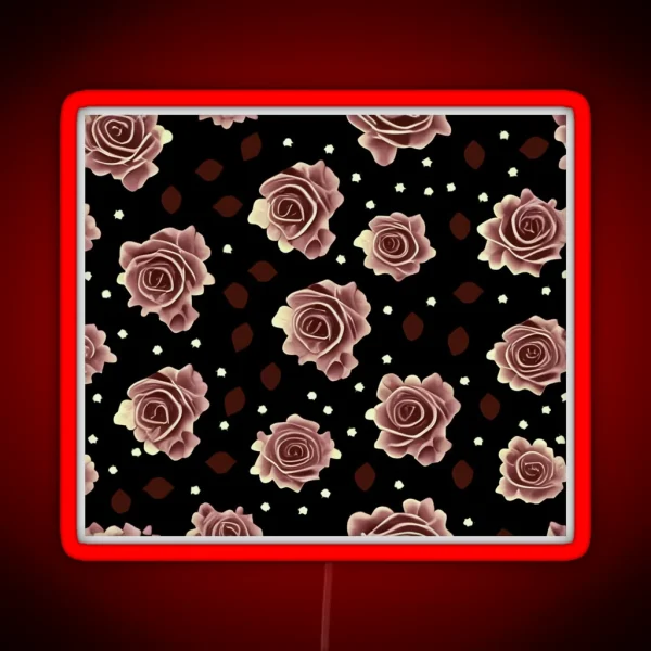 Rose Pattern RGB Neon Sign