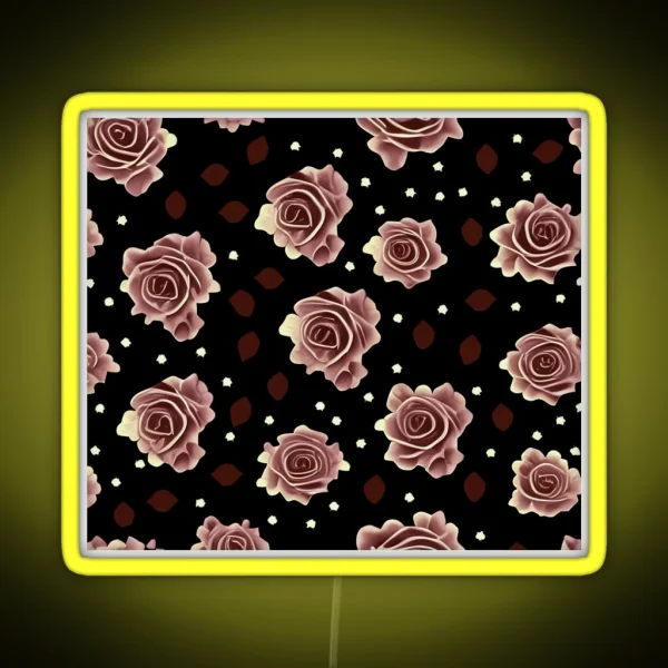 Rose Pattern RGB Neon Sign