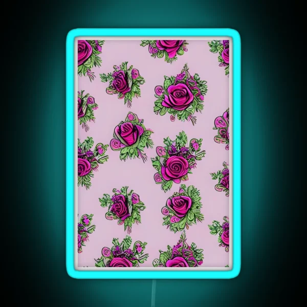 Rose Pattern RGB Neon Sign