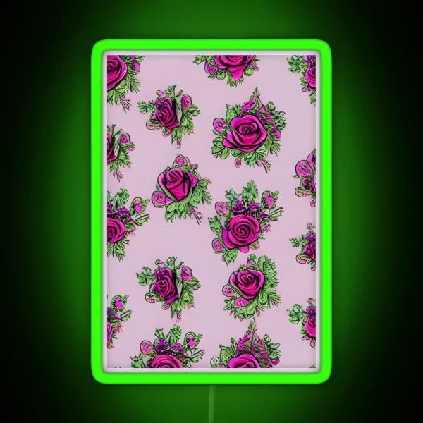 Rose Pattern RGB Neon Sign
