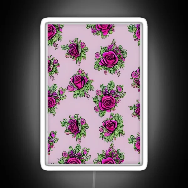 Rose Pattern RGB Neon Sign