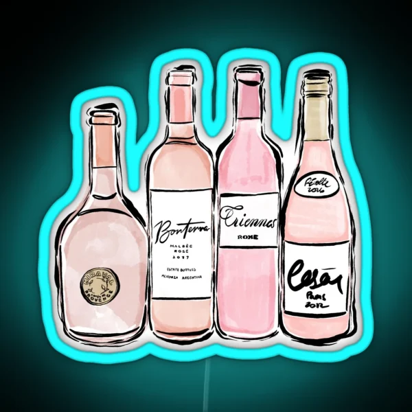 Rose Wine Print RGB Neon Sign