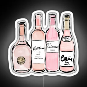 Rose Wine Print RGB Neon Sign