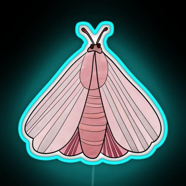 Rosy Pink Moth RGB Neon Sign