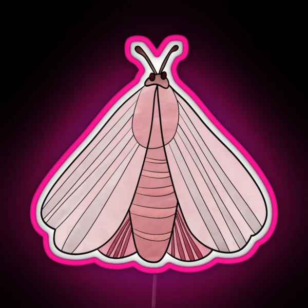 Rosy Pink Moth RGB Neon Sign