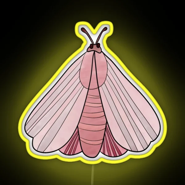 Rosy Pink Moth RGB Neon Sign