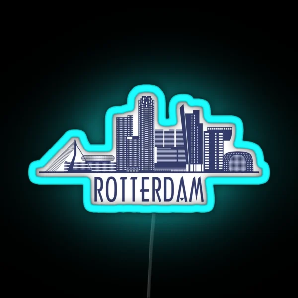 Rotterdam Skyline RGB Neon Sign