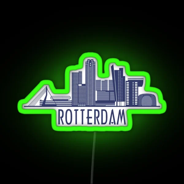 Rotterdam Skyline RGB Neon Sign