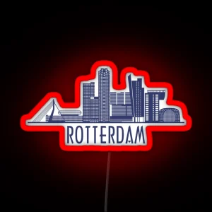 Rotterdam Skyline RGB Neon Sign