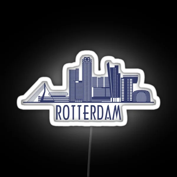 Rotterdam Skyline RGB Neon Sign