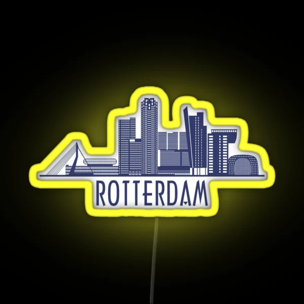 Rotterdam Skyline RGB Neon Sign