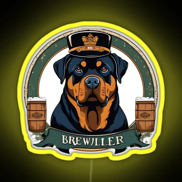 Rottweiler Brewmaster RGB Neon Sign