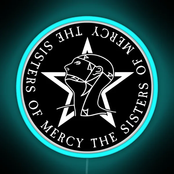Round Text Logo Goth The Sisters Of Mercy RGB Neon Sign
