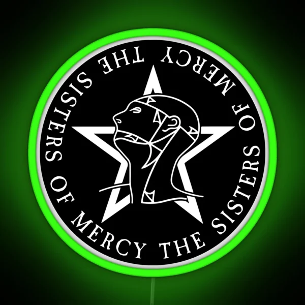 Round Text Logo Goth The Sisters Of Mercy RGB Neon Sign