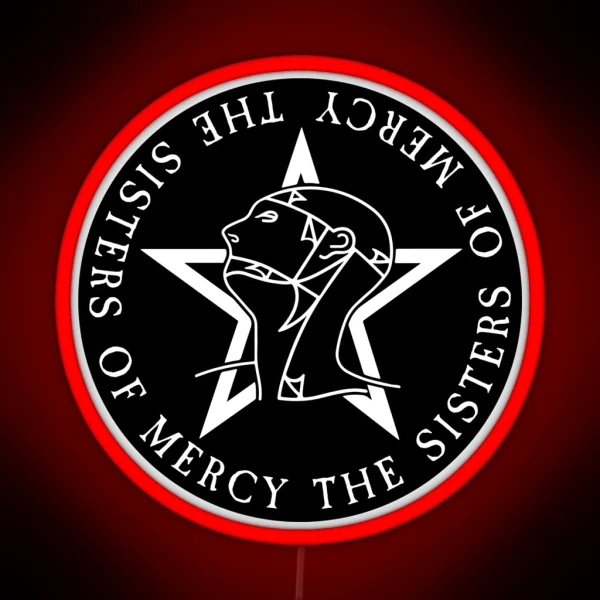 Round Text Logo Goth The Sisters Of Mercy RGB Neon Sign