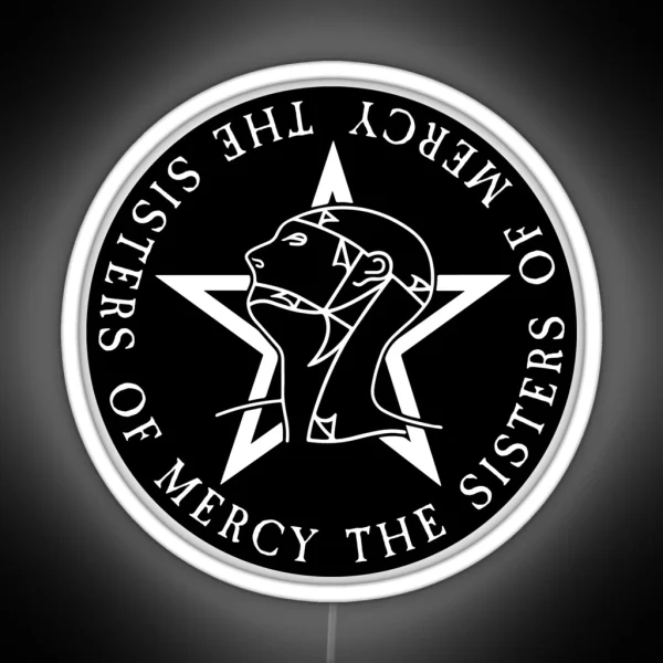 Round Text Logo Goth The Sisters Of Mercy RGB Neon Sign