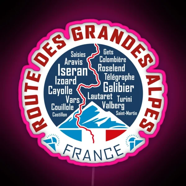 Route Des Grandes Alpes V4 RGB Neon Sign