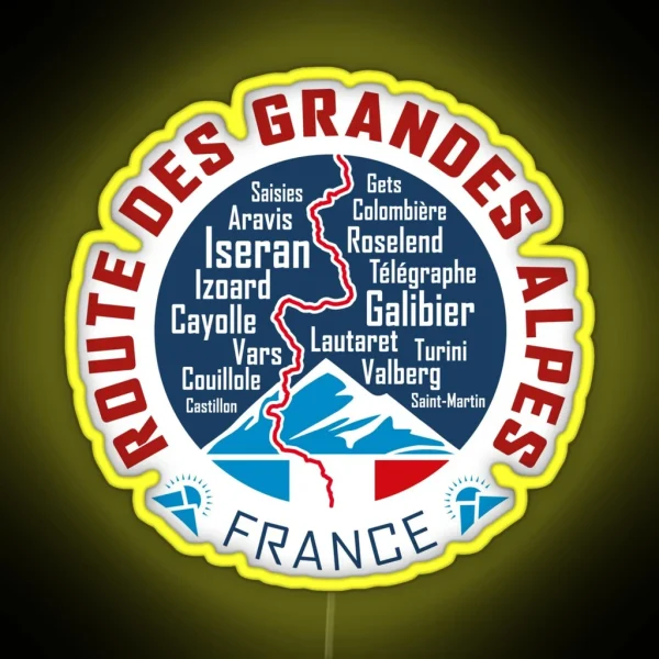 Route Des Grandes Alpes V4 RGB Neon Sign