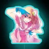 Vibrant Neon Sign Featuring Ruby Hoshino's Iconic Oshi No Ko Character