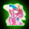 Vibrant Ruby Red Neon Sign with Japanese-inspired Oshi no ko design.