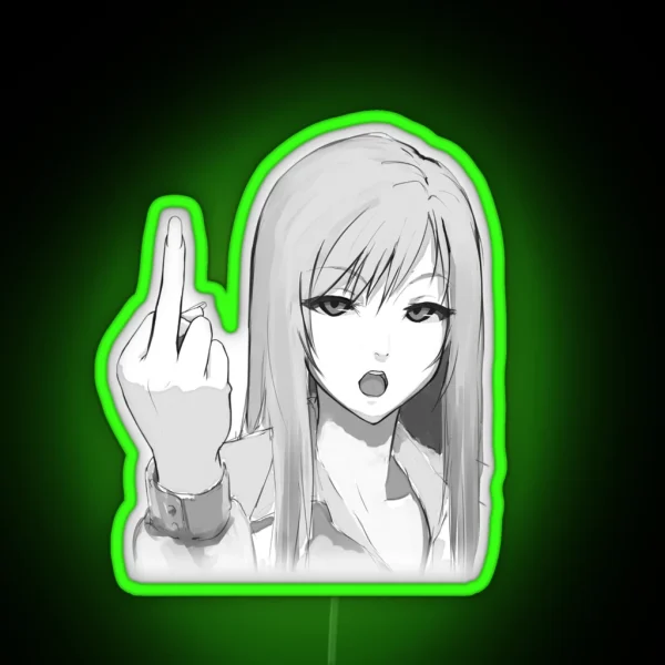 Rude Anime Girl RGB Neon Sign