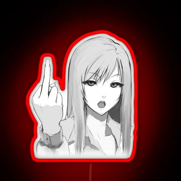 Rude Anime Girl RGB Neon Sign