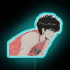 Neon sports theme sign featuring anime character Rukawa Kaede's logo design