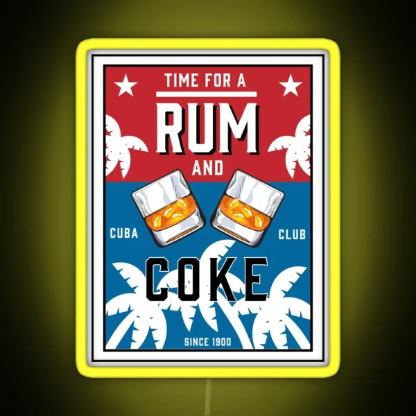 Rum Mix Rum Drinkers Cuna Summertime Bar And RGB Neon Sign