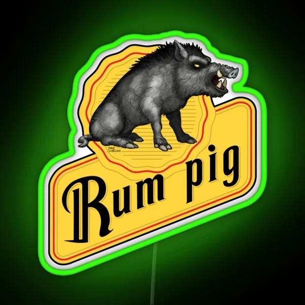Rum Pig RGB Neon Sign