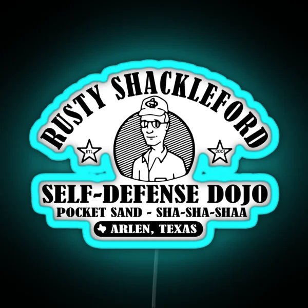 Rusty Shackleford Self Defense Dojo Pocket Sand RGB Neon Sign