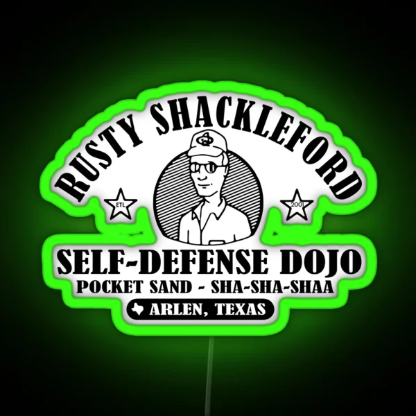 Rusty Shackleford Self Defense Dojo Pocket Sand RGB Neon Sign