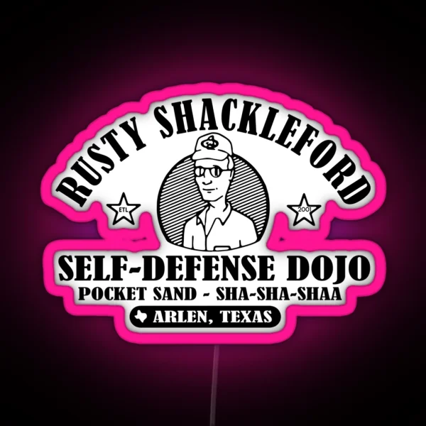 Rusty Shackleford Self Defense Dojo Pocket Sand RGB Neon Sign