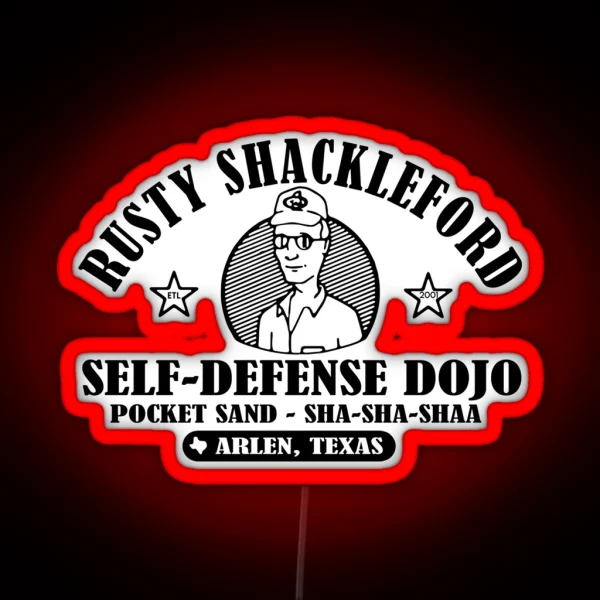 Rusty Shackleford Self Defense Dojo Pocket Sand RGB Neon Sign