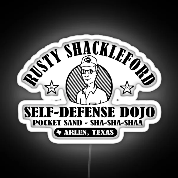 Rusty Shackleford Self Defense Dojo Pocket Sand RGB Neon Sign