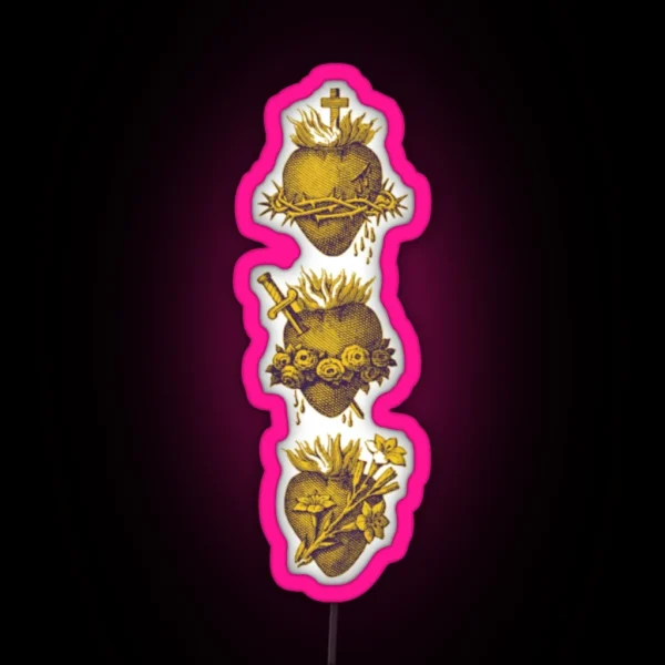 Sacred Heart Of Jesus Immaculate Heart Of Mary Chaste RGB Neon Sign