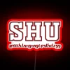 SHU Speech Language Pathology Program Illuminated by Vibrant Neon Lights