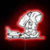 Galactic Melancholy: Depressing Astronaut Dragging Shuttle Through Cosmic Blackness Neon Sign